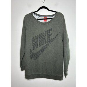Nike Sweater Women's Long Swoop Neck Logo Spell Out Swoosh Size Medium